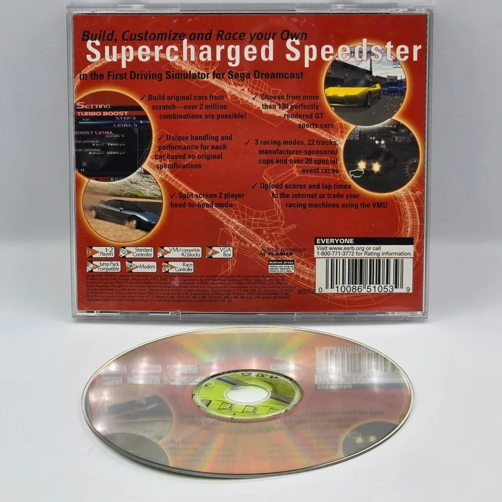 Sega GT Sega Dreamcast 2000 Racing Game Driving Simulator 51053 NTSC-U